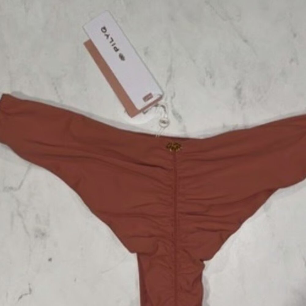 Pilyq Lotus Basic Ruched Teeny Bikini Bottoms PQ swim cheeky small New NWT - Picture 6 of 6